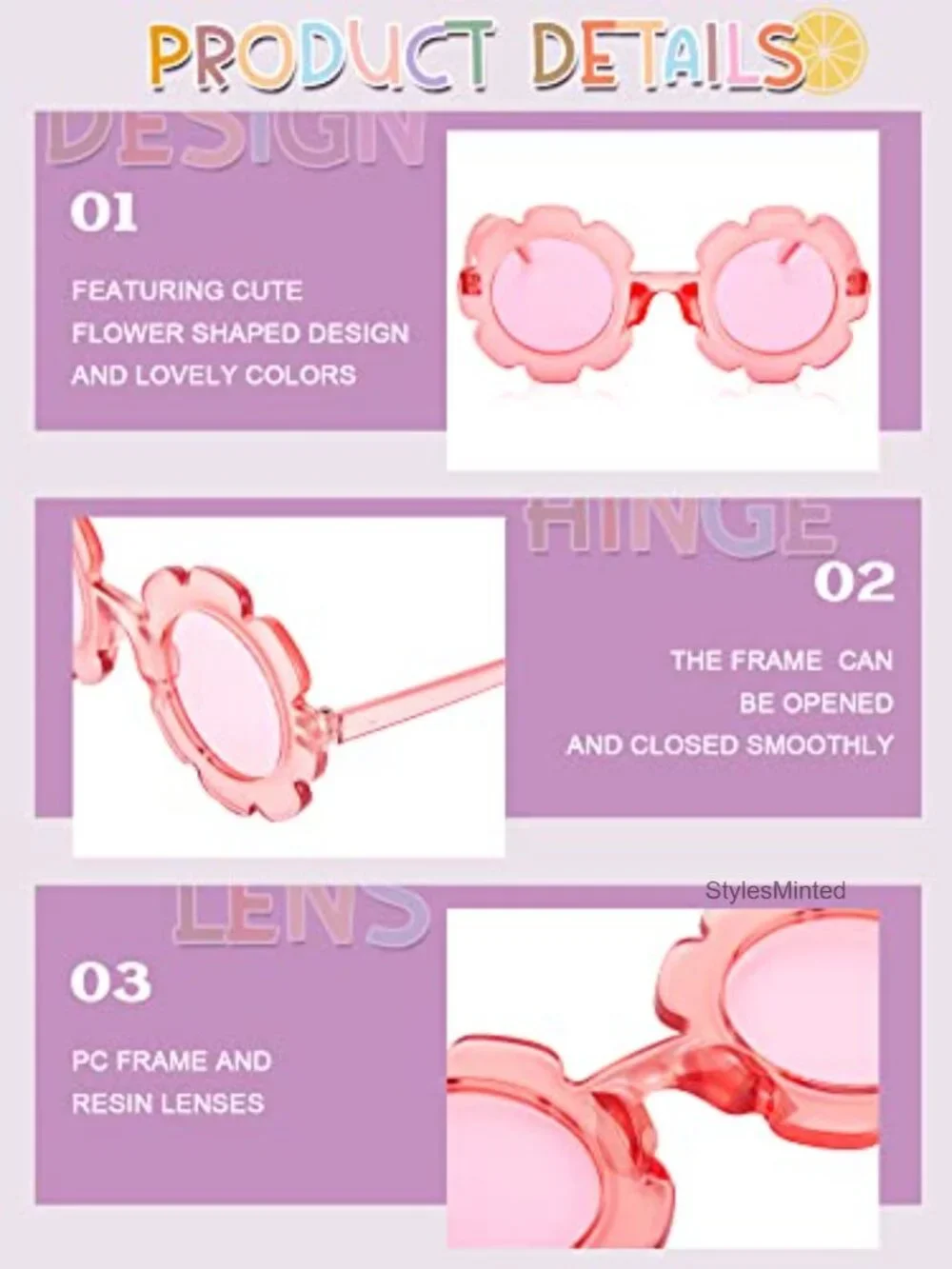 10 Pairs Round Flower Sunglasses DIY with Beads Kids